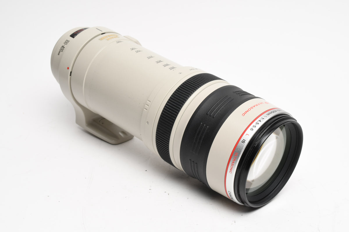 Canon EF 100-400mm f4.5-5.6L IS USM Zoom, collar, caps, hood, UV, Mint-