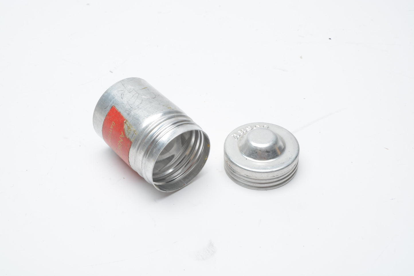 3x Ansco metal film canisters for 35mm film, clean (silver)