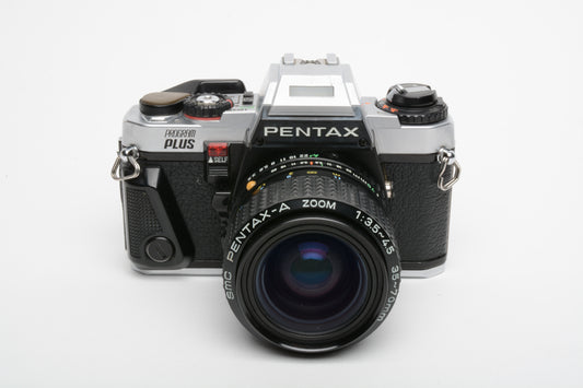 Pentax Program Plus 35mm SLR w/Pentax-A 35-70mm f3.5-4.5 macro zoom, new seals