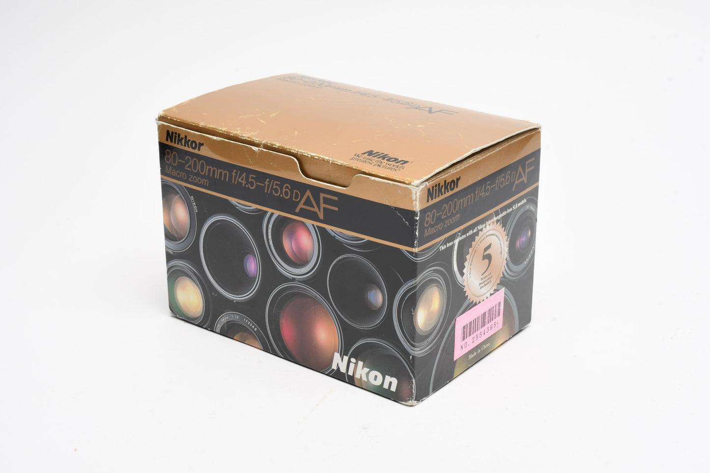 Nikon AF Nikkor 80-200mm F4.5-5.6D w/Caps, Boxed
