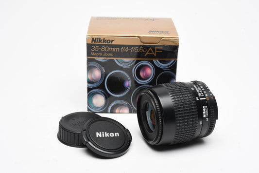 Nikon AF 35-80mm f4-5.6D compact zoom lens, caps, Boxed, Mint-