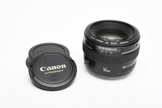 Canon EF 50mm f1.4 USM Lens, Caps, Great prime lens
