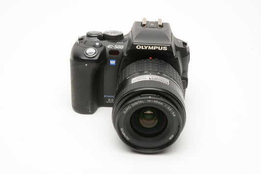 Olympus E-500 Evolt 8MP DSLR w/14-45mm, batt+charger+strap+ 6989 Acts!