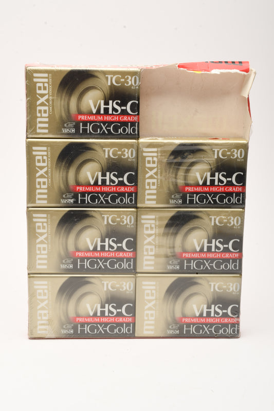 7X New Sealed Maxell VHS-C TC-30 30 Minute Cassettes