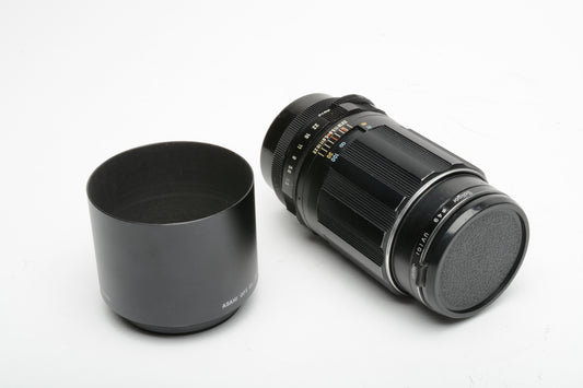 Pentax Super Takumar 135mm f3.5 M42 Mount lens, case, hood, caps, UV, Clean!