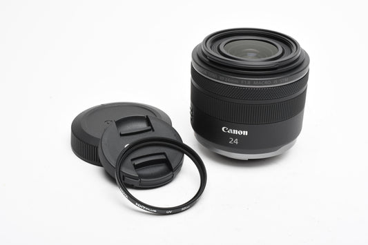 Canon RF 24mm f1.8 Macro IS STM Lens # 5668C002 + UV, Mint-