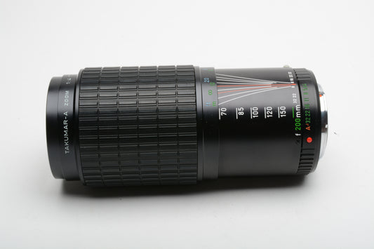 Pentax MF 70-200mm f4 Takumar A Telephoto zoom for Pentax K Mount *Read