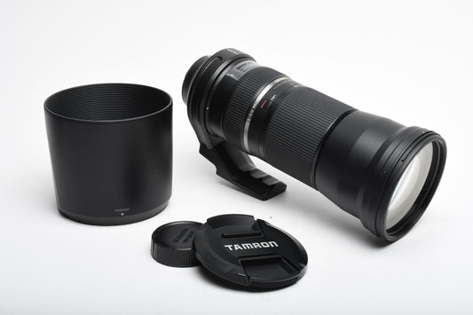 Tamron SP 150-600mm f5-6.3 USD Di VC Zoom, Nikon F, w/Hood, Caps, Collar, Great!