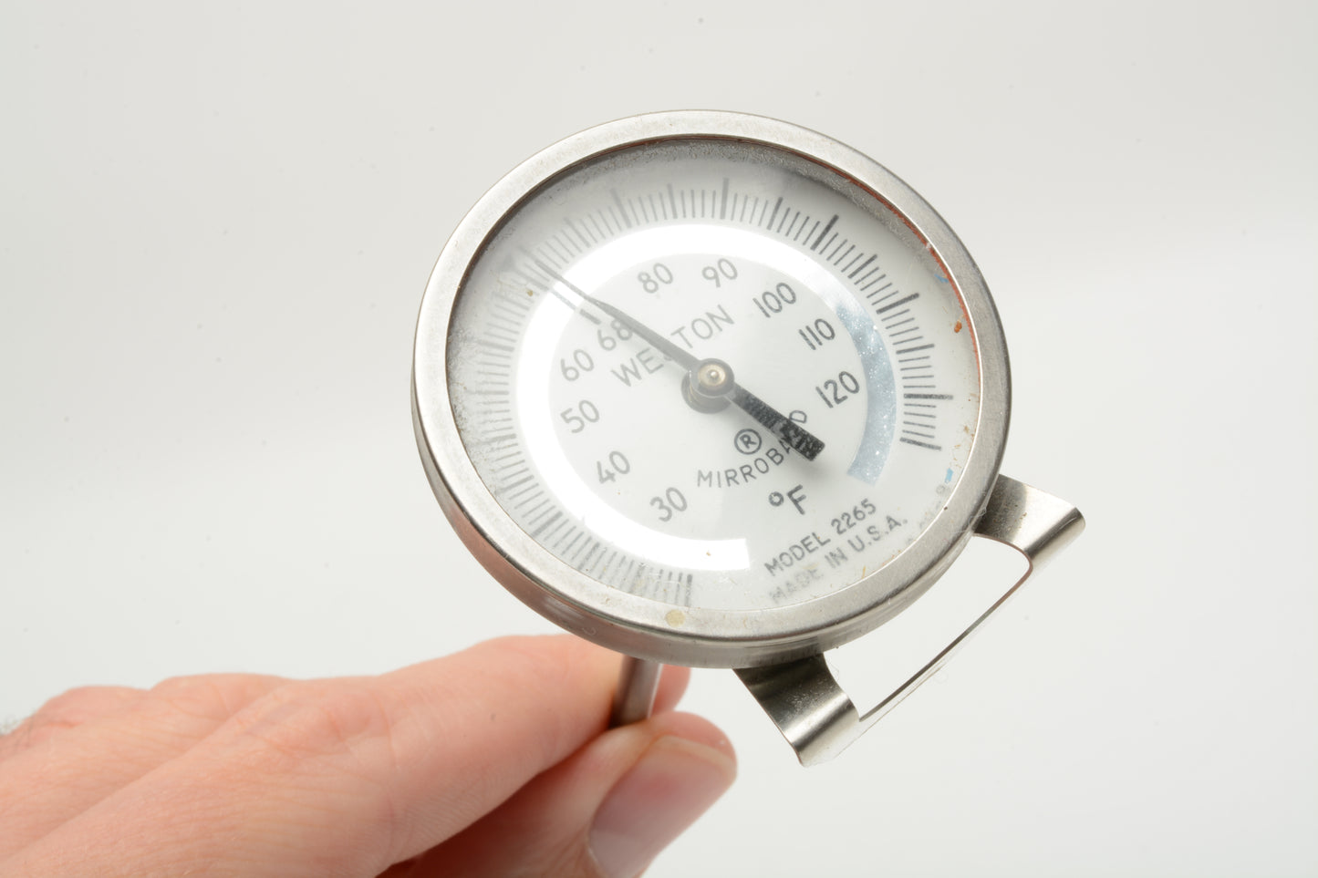Weston Stainless Steel Dial Photographic Thermometer 1.5" #2265, Clean