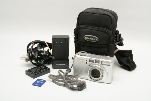 Pentax Optio 555 5MP Digital Point&Shoot camera, Tested, w/Case