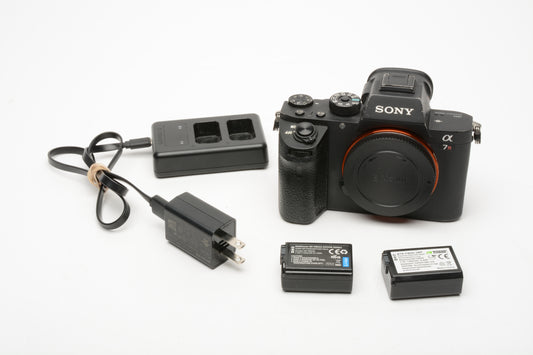 Sony A7R II Mirrorless Body, 2batts, dual charger, 19,138 Acts, Tested