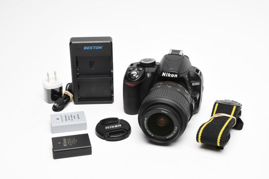 Nikon D3100 DSLR w/Nikkor AFS 18-55mm f3.5-5.6G VR, 2 batts+charger 8699 Acts