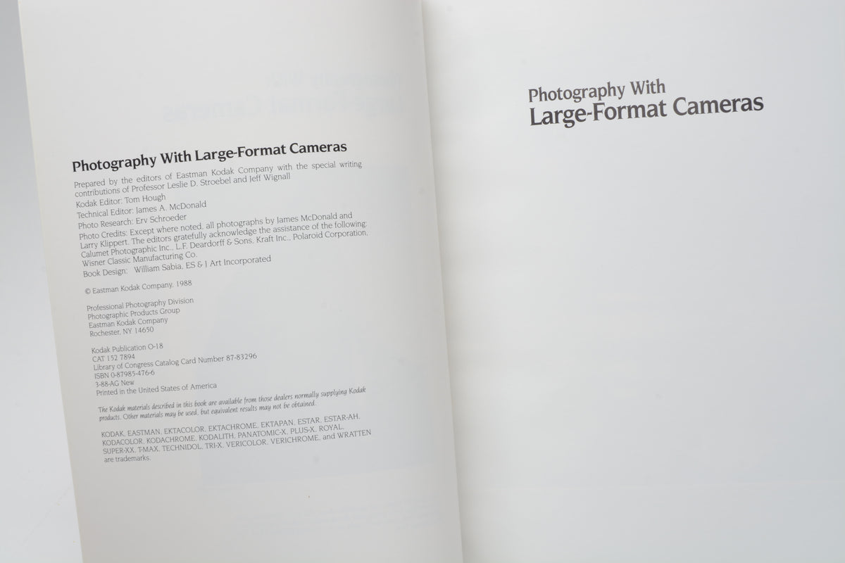 Photography with Large-Format Cameras (Kodak publication)