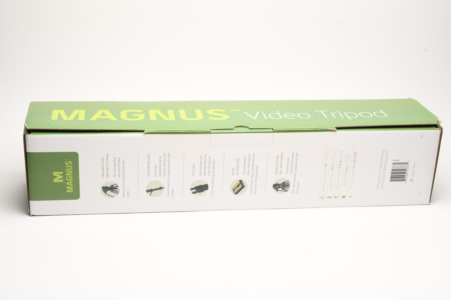 Magnus VT4000 Video tripod, fluid head, QR plate, case, New in Box