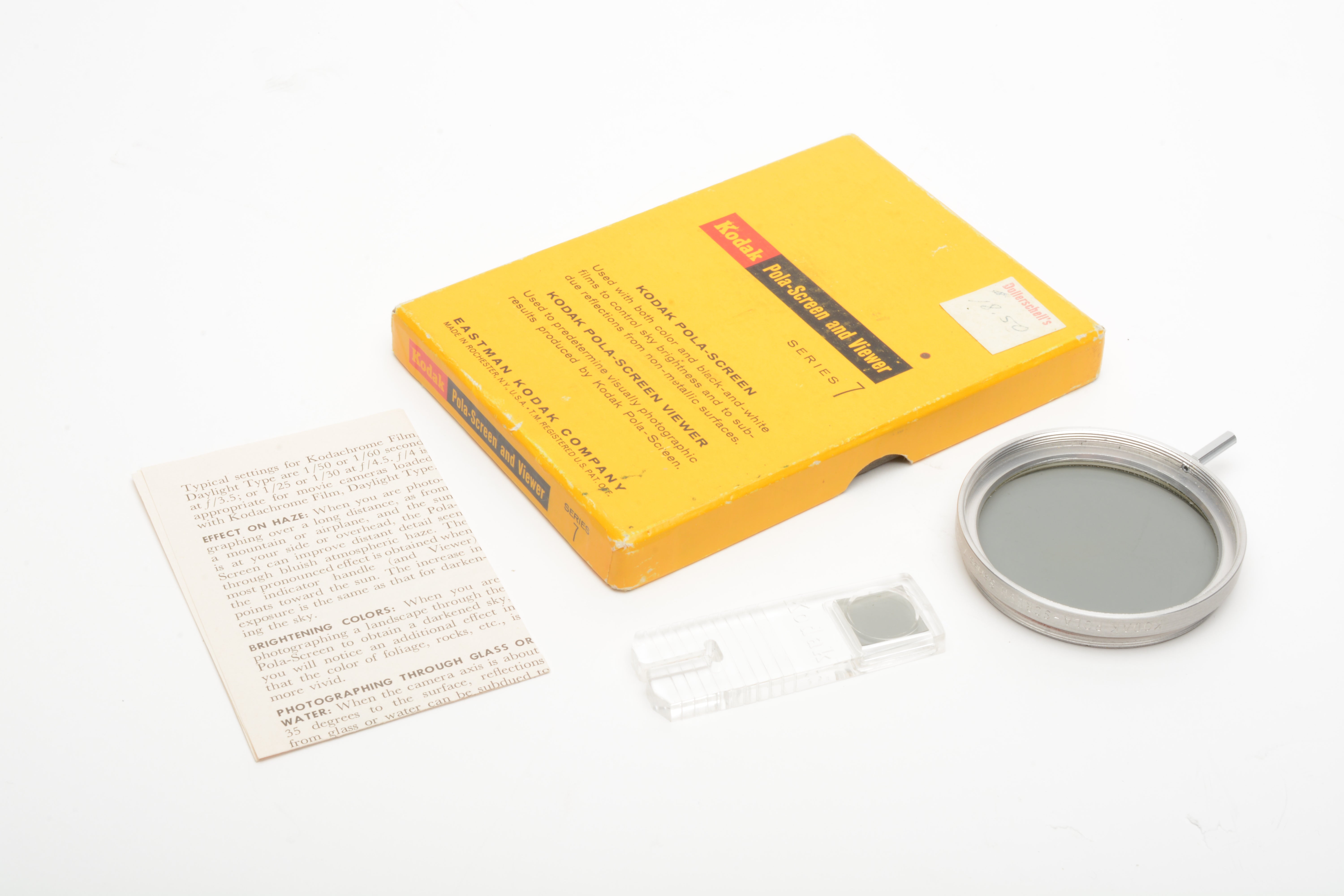 Kodak Pola Screen Series VII 7 Polarizing filter w/Kodak Viewer