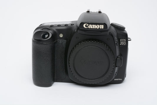 Canon EOS 20D DSLR body 8.2MP, batt, charger, strap, tested, great!