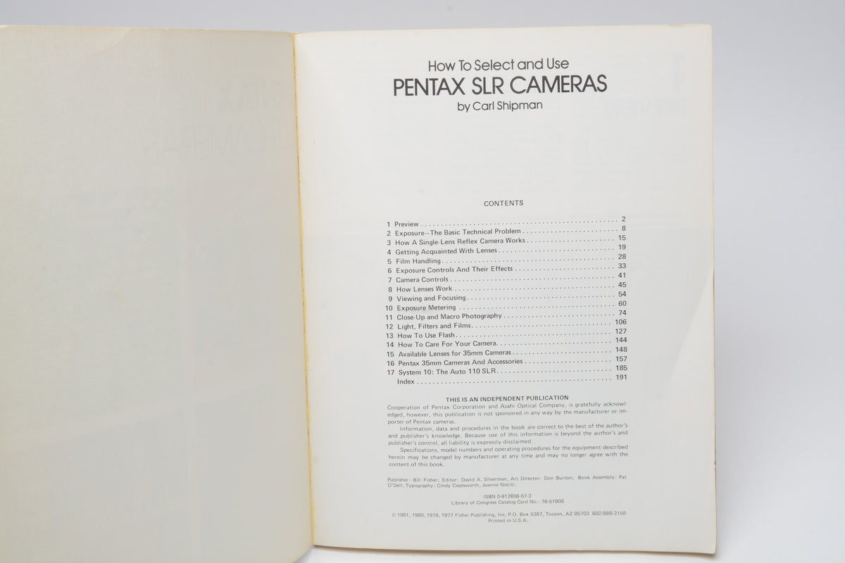 Pentax SLR Cameras How to select & Use by Shipman