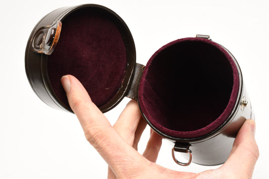 Nikon Nikkor lens case brown ~5" x 3.25", Very clean