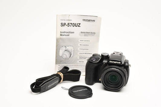Olympus SP-570UZ 10MP Digital Point&Shoot camera w/20x Optical Zoom *Read