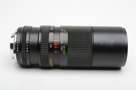 Vivitar 100-300mm f5 Close Focusing Auto Zoom Lens w/Minolta MD Mount, 62mm +UV