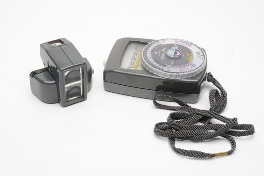 Gossen Luna-pro Incident Light Meter, Cases + variable angle attachment, Nice