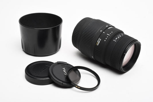 Sigma DG AF 70-300mm f4-5.6 Macro Tele Zoom Canon EF, Caps+Hood+UV