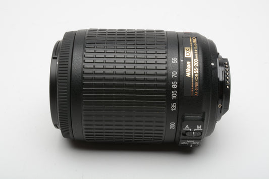 Nikon AF-S 55-200mm f4-5.6G ED VR DX, Boxed, MF ONLY! *Read