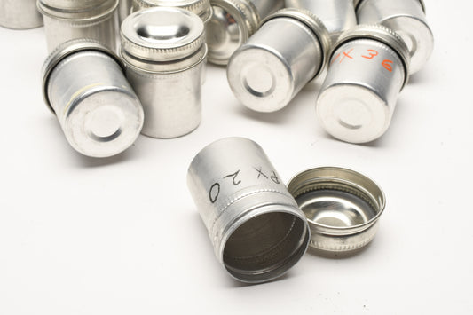 17X Kodak metal film canister for 35mm film, Clean (Silver)