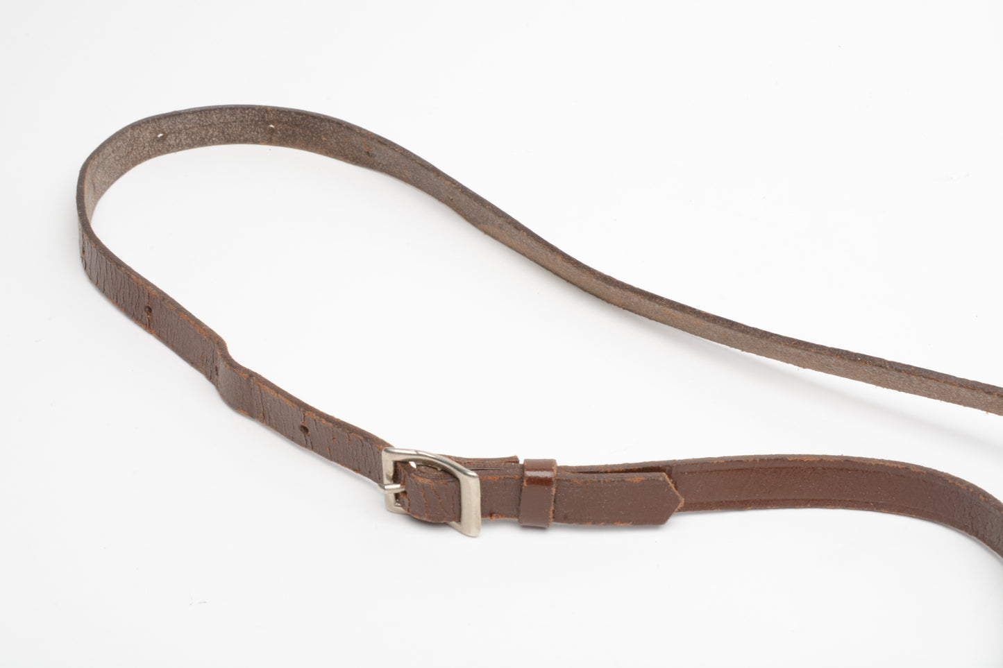 Leather thin camera strap w/Alligator clips for Rollei Rolleiflex TLR Cameras, Clean