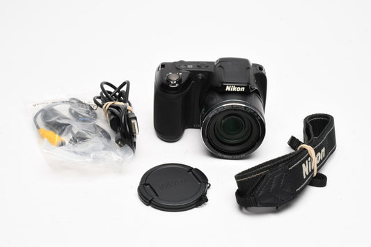 Nikon Coolpix L320 16.1MP Digital Point&Shoot w/26X Optical Zoom Black, Great