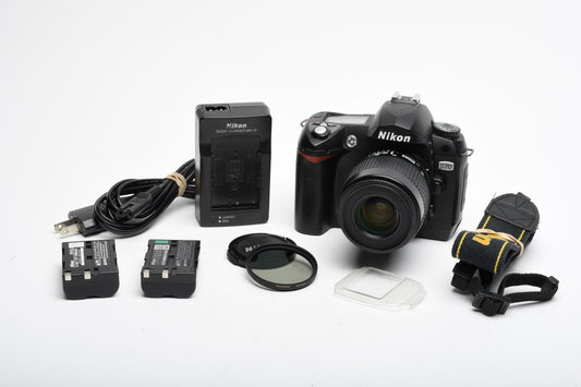 Nikon D70 DSLR Body w/AF 35-80mm zoom, 2Batts, Strap, 16K Acts