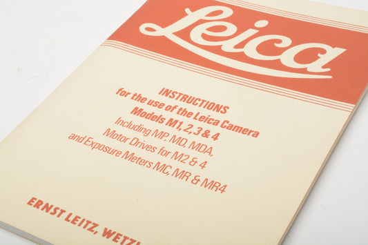 Leica Models M1, 2,3,4 Instructions book, Very clean, 67 pages