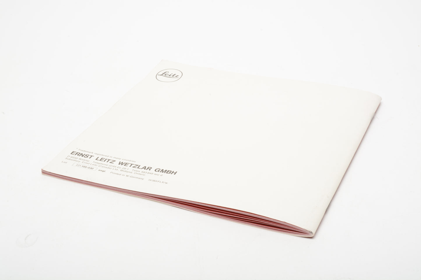 Leica Oskar Barnack Centenary book, 59 pages