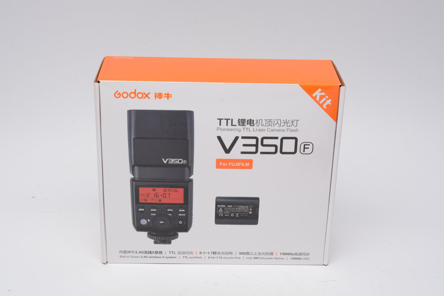 Godox V350 F Flash for Fujifilm cameras, Mint-, Boxed