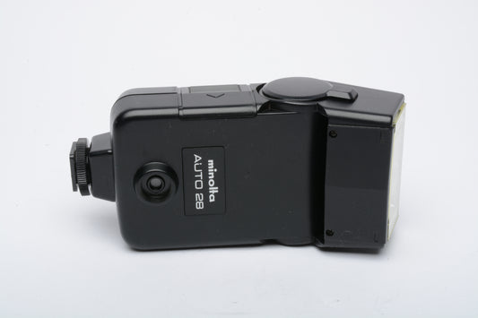 Minolta Auto 28 electronic flash, clean, tested, w/manual