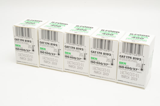 5X Ilford Delta 400 Pro B&W 35mm 135-36 film, Expired 3/2009