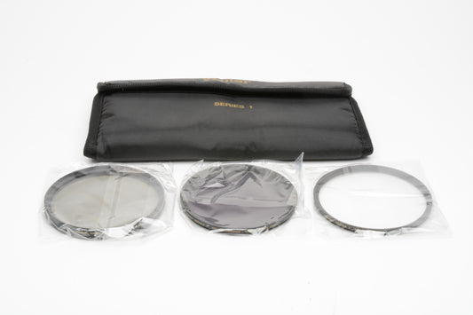 Vivitar Series 1 77mm 3pack of filters:  UV, ND8, Circular Polarizing in pouch