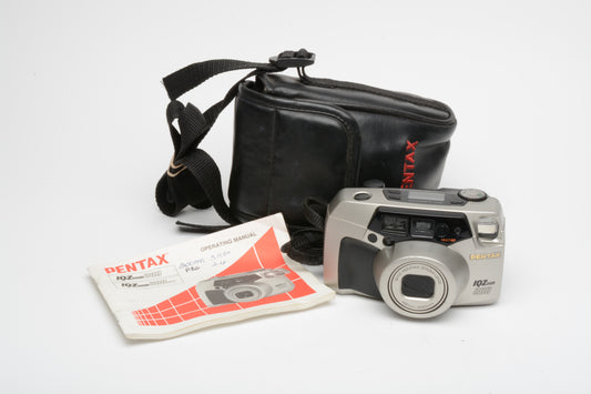 Pentax IQ Zoom 200 QD 35mm Point&Shoot w/48-200mm zoom lens, manual+case