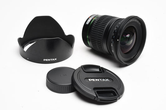Pentax SMC DA 12-24mm F4 ED AL AL IF Lens, Hood, caps, UV, Great!