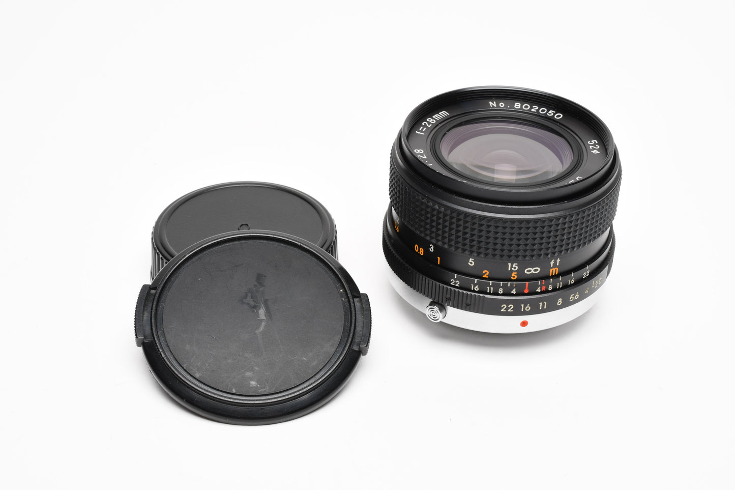 Deitz 28mm f2.8 MC wide angle lens for Olympus OM mount, caps, clean
