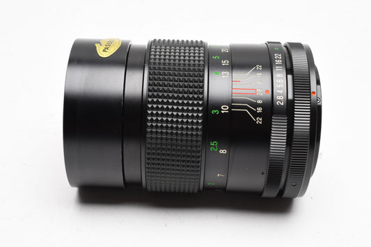 Vivitar 135mm F2.8 Portrait Lens Canon FD Mount, Caps, Case, Great!