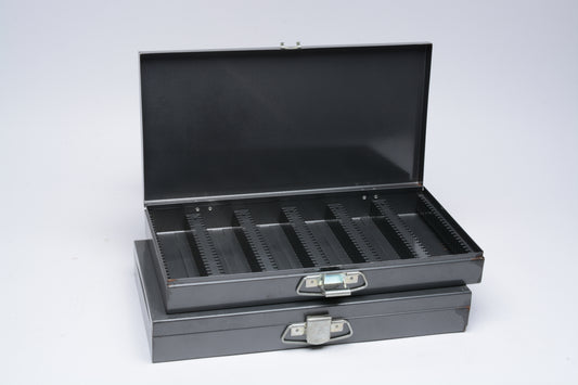 2x Gray Slide Files - Each Holds 150 2”x2” 35mm Slides, Clean