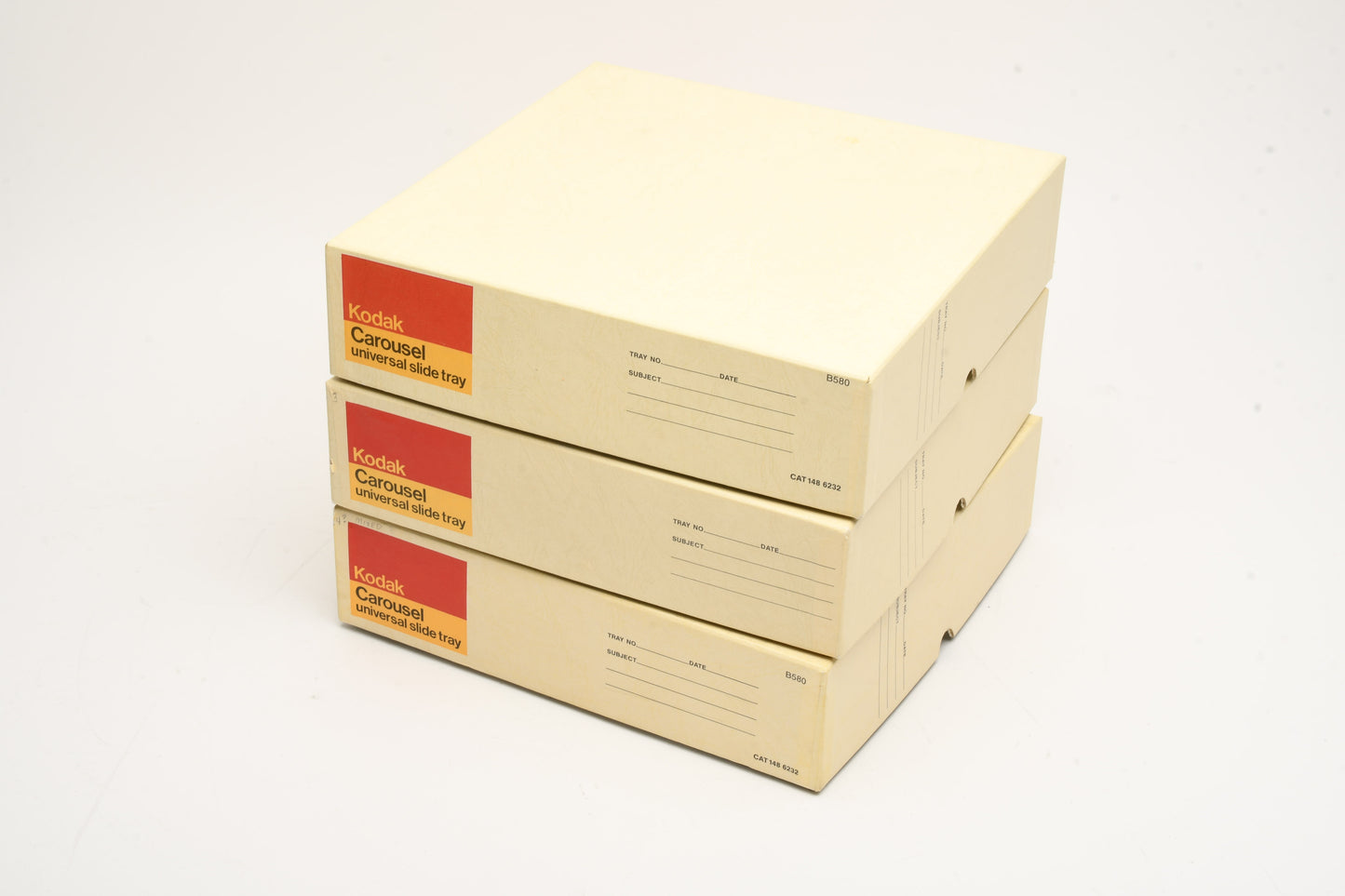 3X Kodak Carousel Ektagraphic 80 trays, Nice & clean w/round lids