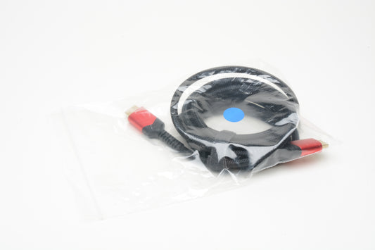 4K UHD HDMI Mesh Cable 118" ~10ft Black w/Red Tips