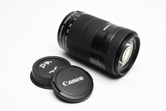 Canon EF-S 55-250mm f4-5.6 IS Zoom lens, w/Caps