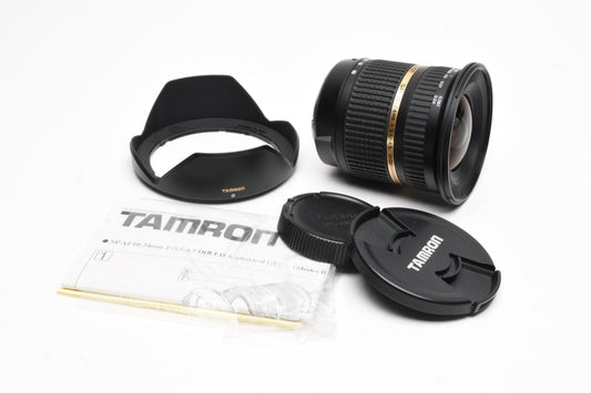 Tamron SP 10-24mm f3.5-4.5 Di II B001 wide zoom for Sony A Mount +Hood, Mint-
