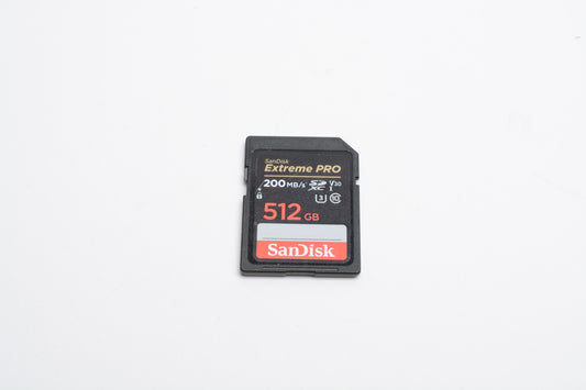 Sandisk Extreme Pro 512GB 200MB/s SD Card w/ jewel case, formatted