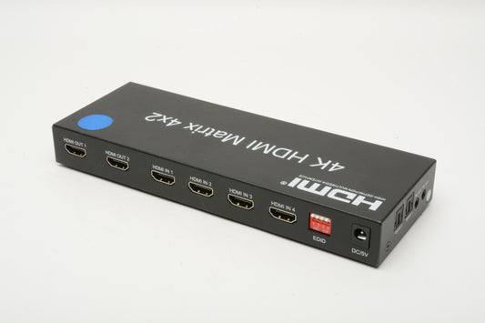 4x2 HDMI Matrix Switch Splitter 4K@60Hz w/Power supply
