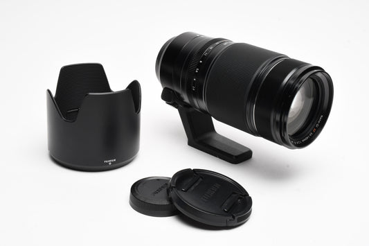 Fujifilm 50-140mm f2.8 R LM OIS WR zoom lens, caps, hood, collar, Nice!