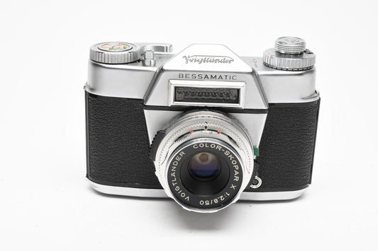Voigtlander Bessamatic 35mm w/Color Skopar X 50mm f2.8 Lens + Case, CR